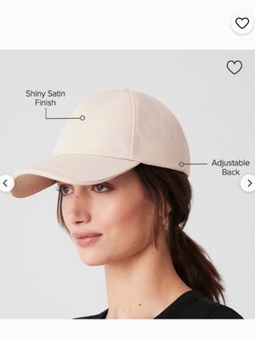 New ALO Satin Off-Duty Cap, Cream limit color